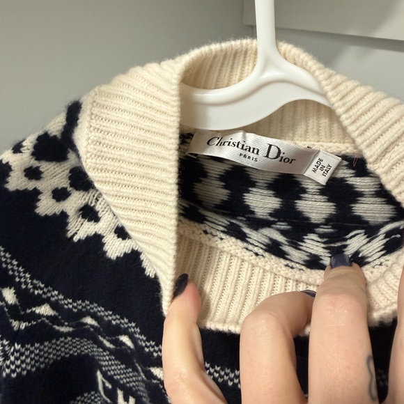 Dior Black and Cream Patterned Sweater - Picture 3 of 4